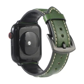 Pravega Usnja Watch Trak za Apple Watch Pasu 5 6 SE 42mm 38 mm 44 mm 40 mm Zapestja Pasu za iWatch Serije 6 5 4 3 2 1