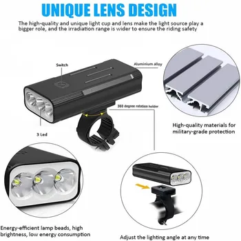 USB Kolo Svetlobe T6 LED MTB Cestno Kolo Smerniki 1000 Lumni Super Svetla Polnilna Kolesarjenje Spredaj Glavo Svetilka 2400mAh/5200mAh
