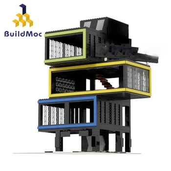 Buildmoc Mesto Stavb Ustvarjalca Motornih Studio Modularni Mesto Street View Arhitektura Modela Gradniki Igrače Za Otroke Darila