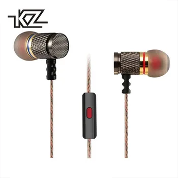 KZ ED1 Kovinski Slušalke z Mikrofon za Telefon Stereo Hi-fi Profesionalne Slušalke Bas V Uho Telefoni Čepkov HD Zaslon Slušalke