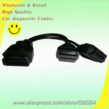 OBD II kabel 16 Pin OBD 2 Splitter Adapter Kabel Podaljšek, Moški Dvojni Ženski Y Priključek obd2 razširjeni vmesnik line