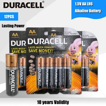 12PCS Original DURACELL 1,5 V AA Alkalne Baterije LR6 Za Električno zobno ščetko Igrača Svetilka Miško ura Suho Primarne Baterije