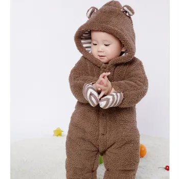 Novorojenček Dojenček Kostum Romper Halloween Živali Baby Romper Runo Debel Za Dekleta Fantje Oblačila Pozimi Malčka Jumpsuit Kostumi