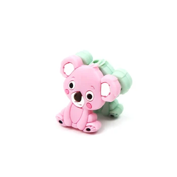 20pcs Mini Silikonske Kroglice Koala Baby Teether za DIY Cucla Verige BPA Free Baby Igrače, Žvečiti Cartoon Živali zdravstvene Nege Ogrlica Noge