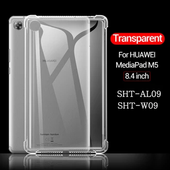 Shockproof silikonsko ohišje za Huawei MediaPad M5 8.4 SHT-AL09 SHT-W09 prozorno gumo hrbtni pokrovček prilagodljiv odbijača coque