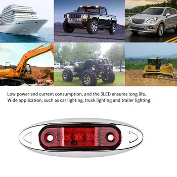 10PCS Avtomobila 12V 24V LED Strani Marker Svetlobe Potrditev Lučka Tovornjak, Kombi in Prikolico Rdeča opozorilna Lučka Tovornjak Dodatki