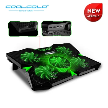 COOLCOLD Gaming Laptop Hladilnik za Hlajenje Pad Pet Navijači Z Led Luč Za 12