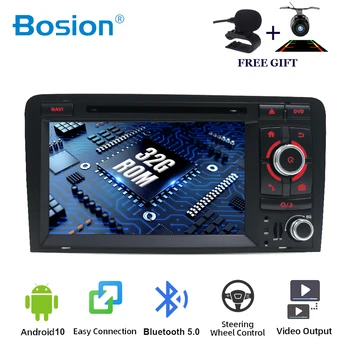 Bosion Quad core Android 10 2DIN AVTO DVD GPS igralec Za Audi A3 8P 2003-2012 multimedijski predvajalnik, Radio Stereo Audio (Stereo zvok Navigacije BT