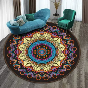Moda Mandala Alfombra 3D Tri-dimenzionalni Black&White Stereo Vid Mat dnevne Sobe Preproga Čaj Tabela Kavč Iluzijo Preprogo