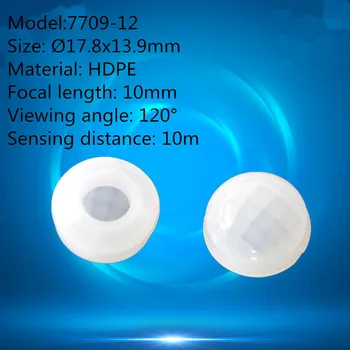 50pcs 7709-12 kupolaste oblike človeškega telesa infrardečo PIR senzor HDPE plastike fressnelov optični element objektiva 17.8x13.9 mm goriščna razdalja 10 mm