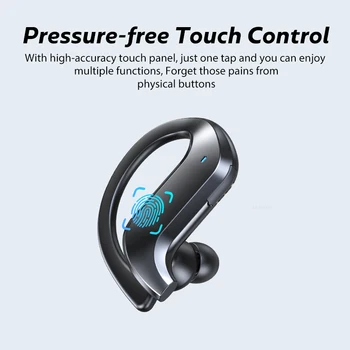 TWS Brezžične Bluetooth Slušalke Športne Vodotesne Slušalke Touch Kontrole Visi Čepkov za Ušesa Slušalke Z Mikrofonom