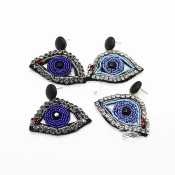 Ročno izdelani Eye of the demon Stud Uhani iz Nerjavečega Jekla, Titana Vdelan Cirkon Uhani Srebrne Barve Trendy Modni JewelryGift