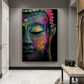 Barvita povzetek buda kipi na steni platno umetnosti plakatov in fotografij Budistični umetnosti slike doma dekoracijo sten