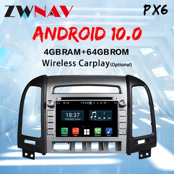 ZWNAV Android 10.0 4G+64 G DSP Avto Radio Multimedijski Predvajalnik Videa, Za Hyundai Santa Fe 2 2006-2012 Navigacija GPS carplay