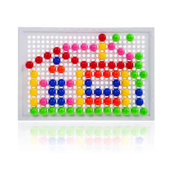 Otroci Igrače Puzzle Peg Ploščo S 96 Gob Kljukice Model Kompleti Izobraževalne Stavbe Igrača za Otroke Darilo Naključno Barvo @ NS