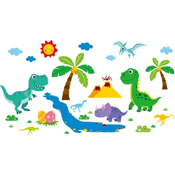 [SHIJUEHEZI] Dinozaver Drevo Stenske Nalepke DIY Balone Živali, Zidana Nalepke za Otroke, Soba, Otroška Soba Vrtec Hiša Dekoracijo