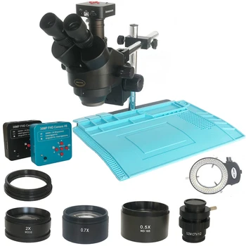 3,5 X-90X Trinocular Stereo Zoom Mikroskop, 38MP 2K HDMI-USB Video Microscopio Fotoaparat CTV1/2 Nakit Telefon PCB Popravila