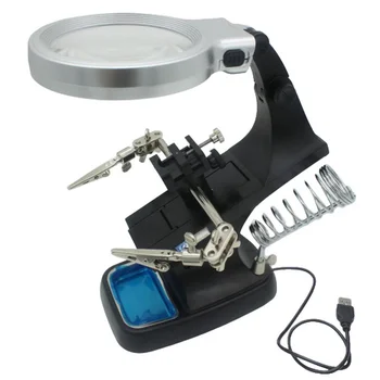 Varjenje Povečevalno Steklo, USB LED Lučka za Popravilo Lučka za Varjenje Povečevalno Steklo, 360-Stopinjski Vrtečih Clip-on Lupo Orodje za Popravilo