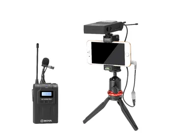 BOYA S-WM8 Pro-K1 UHF Dual-Channel Lavalier Brezžični Mikrofonski Sistem z LCD Zaslonom za Canon, Nikon DSLR Kamere