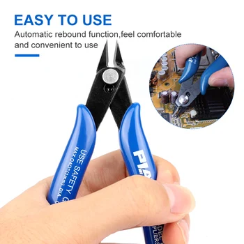 1Pcs Električne Žice Kabel Noži za Rezanje Strani Škarje Klešče Mini Funkcionalno Ročno Orodje iz Nerjavečega Jekla, Anti-slip Modra Klešče
