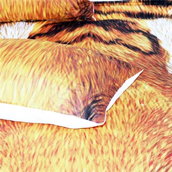 BlessLiving Tiger Krzno Tiskanja Blazino Primerih, Rumeno Rjave barve Živahne Barve Pillowcases Komplet 2 Tiger Zgleduje Elegantno Blazino Zajema