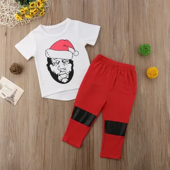 Božič Malčka Otroci Baby Fantje Oblačila, Plenice Fant Bombažno majico, Hlače, Vrhovi Xmas Obleko Obleke