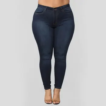 Kot nalašč Jeans Dokolenice Visoko Pasu Super Veliki Hlače Visoko Elastičnost Jeans za Ženske Dekle H9