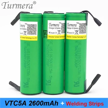 Turmera 18650 VTC5A 2600mAh 35A Baterija za ponovno Polnjenje z Spajkanje Niklja za Vijačnik Vrtalnik Baterij in Električnih Kolo Uporabo