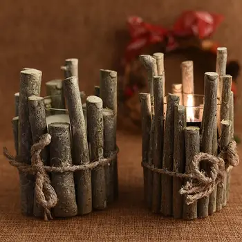 Lesene Jedrnato Svečnik Ustvarjalne Candelabra za svate Večerja Počitnice Stranka Dekoracijo svečniki Vroče Prodaje