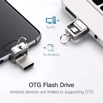 OTG 3 V 1 pen drive 32GB Micro usb 2.0 memory stick 64GB pendrive 16GB usb flash pero kovine Za Tip-C, usb Ključ, pomnilniški ključek