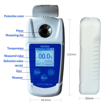 Polnilna Digitalni Refraktometer Brix Meter Saccharimeter merilcem gostote (densimeter) za Sadje, Vino, Pivo Koncentracije Sladkorja v Alkohol Tester