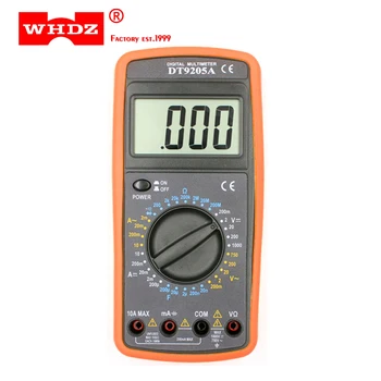 WHDZ DT9205A Osnovni Digitalni Multimeter Kapacitivnost hFE Test Voltmeter Ampermeter Odpornost Tester AC DC Električni Ročni LCD