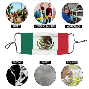 Ponovno Mehika Zastavo Masko za Obraz Mehiški Patriotske Anti Meglica zaščitni Pokrov Respirator Usta Žarilna