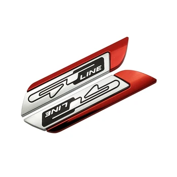 2pcs 3D Kovinski GT Line Emblem Avto Strani Fender Značko Zadaj Prtljažnik Logotip Nalepko Za KIA Forte Optima Picanto Žaoka Sorento nalepka