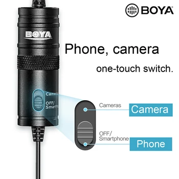 BOYA S-M1 ZA-M1DM ZA-MM1 Lavalier Mikrofon Fotoaparat, Video Snemalnik za iPhone, Pametni telefon, Canon, Nikon DSLR Zoom Kamere pro