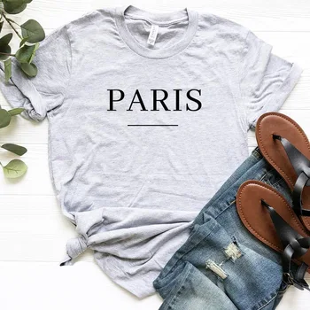 Pariz Ženske tshirt Priložnostne Bombaž Hipster Smešno t-shirt Za Lady Yong Dekle Top Tee Spusti Ladje ZY-223