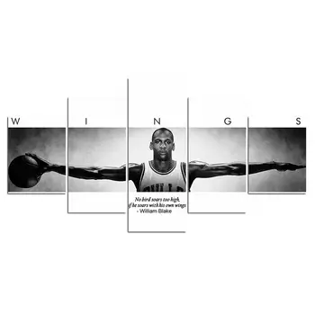 5 Plošči košarkar Michael Jordan krila Navdihujočih citatov Slikarsko Platno HD tiskanja Wall Art 5 kos športni plakat