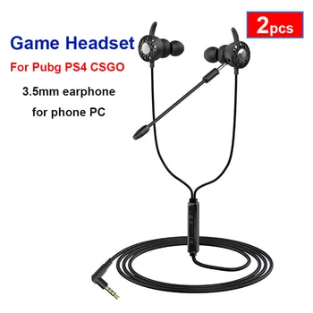 2pcs Slušalke Čelade Za Pubg PS4 CSGO Čelade Igre Gaming Slušalke Z Mikrofon Nadzor Glasnosti PC telefon Igralec Slušalke