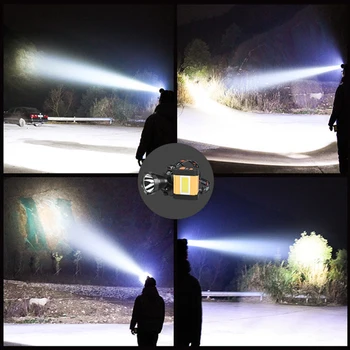Vodja Svetilka Cree xhp70 ali T40 LED luči 18650 Baterijo v Breme Noč jahanje Kampiranje Žaromet