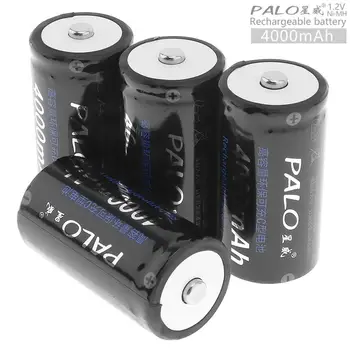 4pcs/veliko PALO 4000 mah 1,2 V C/Velikost baterije za polnjenje Ni-MH z Nizko Self Razrešnico za Gospodinjstvo Svetilka / bojler