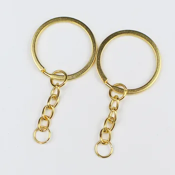 10pcs/veliko Key Ring Ključnih Verige Zlata / Rodij / Antique Bronze 60 mm Dolg Krog Split Keychain Keyrings DIY Ključnih Verige Dodatki