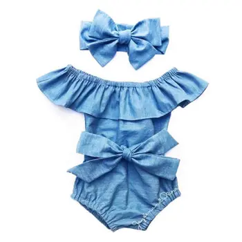 Srčkan Novorojenčka Toddle Malčke Baby Dekleta Spredaj Bowknot Bodysuit Ruffle brez Rokavov Jumpsuit Bombaž Poletne Obleke Obleke 0-24M