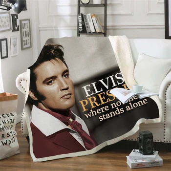 Elvis Presley 3d tiskanih flis odeja za Postelje Pohodništvo Piknik Debela Odeja Modi Bedspread Runo Vrgel Odejo slog-6
