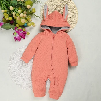 2018 baby outwear kostum srčkan živali zajec model romper enega kosa jumpsuit hooded debele malčke baby boy girl zimska oblačila