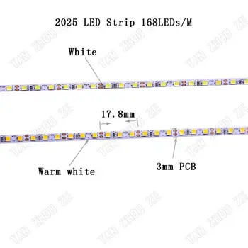 3 mm PCB Svetla Višina 5 M, 2520 SMD 168leds/m 840Leds/5M Nevtralno bela bela Topla Bela Upogljiv LED Trak 12V Non-Nepremočljiva