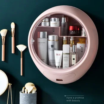 Wall-mounted Kozmetični Škatla za Shranjevanje, Nakit, Make Up Organizator Predal Rack Kopalnica Accessorie Stojala Niso Perforirano Nepremočljiva