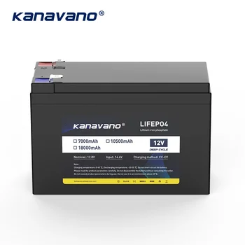 Kanavano 12V 7Ah 10.5 Ah 18Ah Lifepo4 Baterije S 4S 40A Uravnoteženo BMS za Avto Igrače, Električni Čoln CCTV Kamera + 2A Polnilec