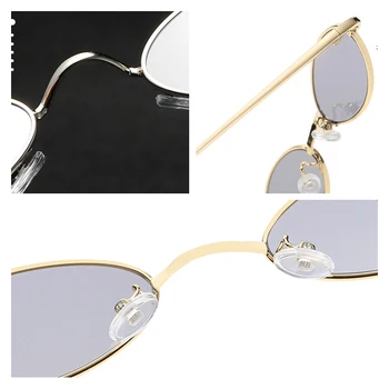 Nove Unisex Dekorativni Majhne Ovalne Zlato Srebro Očala Okvirji S Čisto Leče Očala Očala Z UV400 Sonce Objektiv L7779CJ