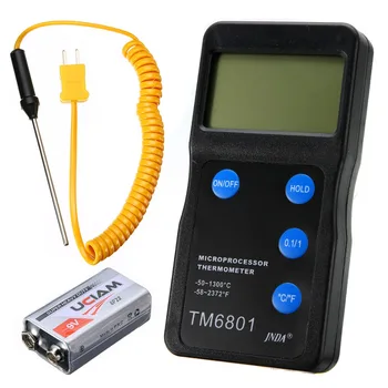 Črna Visoke Temperature, Termometer Pyrometer Digitalni K Tip Termometer Prenosni Temperatura Tester s Sondo