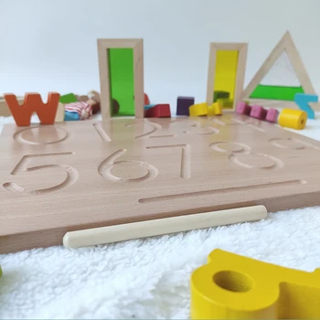 Montessori Jezik Igrače Angleški Kapitala Črke Abecede & 0-9 Digitals Odbor Spoznavanja Pisanje Praksi Home Delo Preshool Igrača